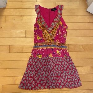 SALONI silk pleated dress